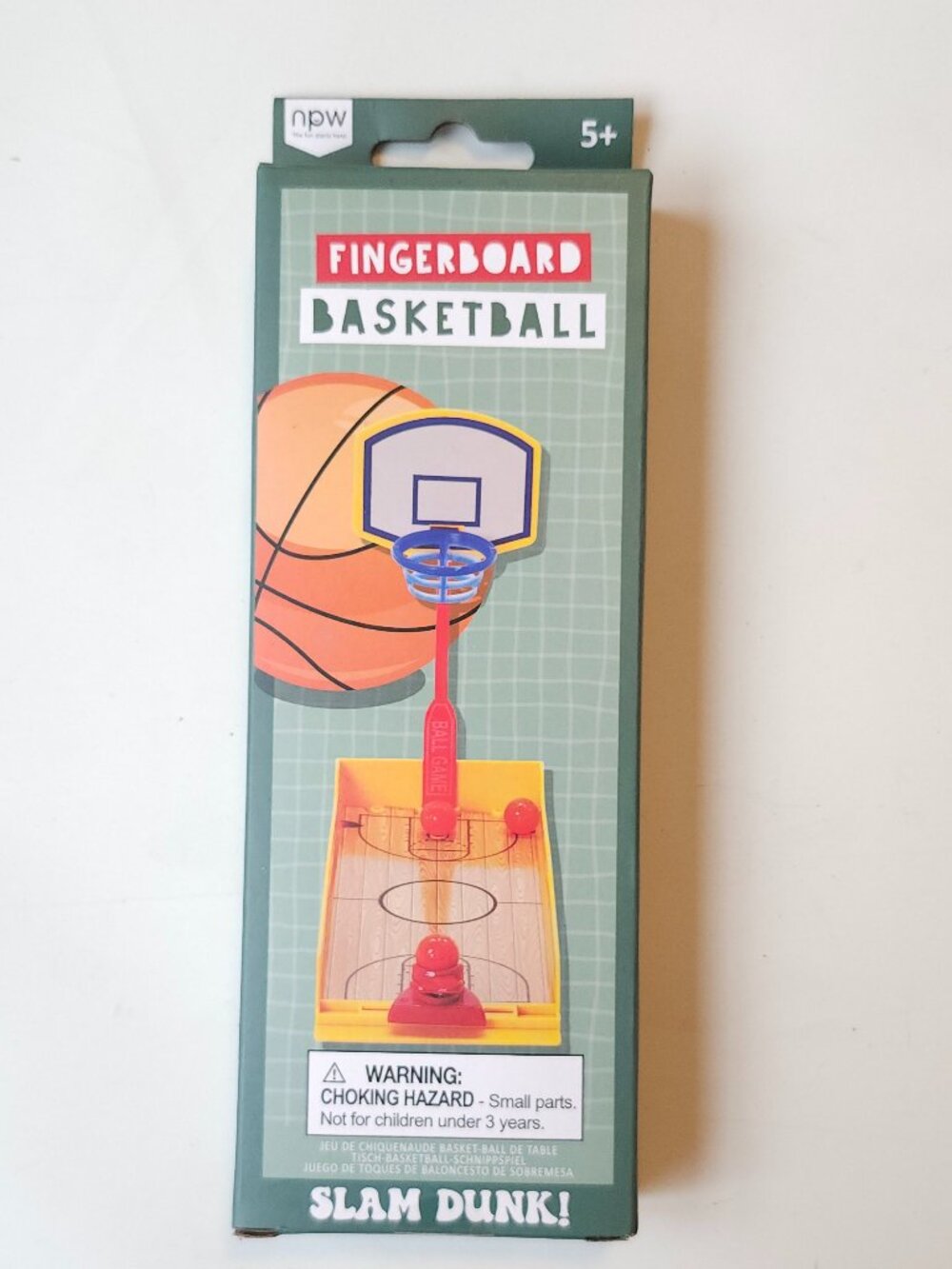 FUN FINGERBOARD BASKETBALL SLAM DUNK Miniature Board Game BNIP
